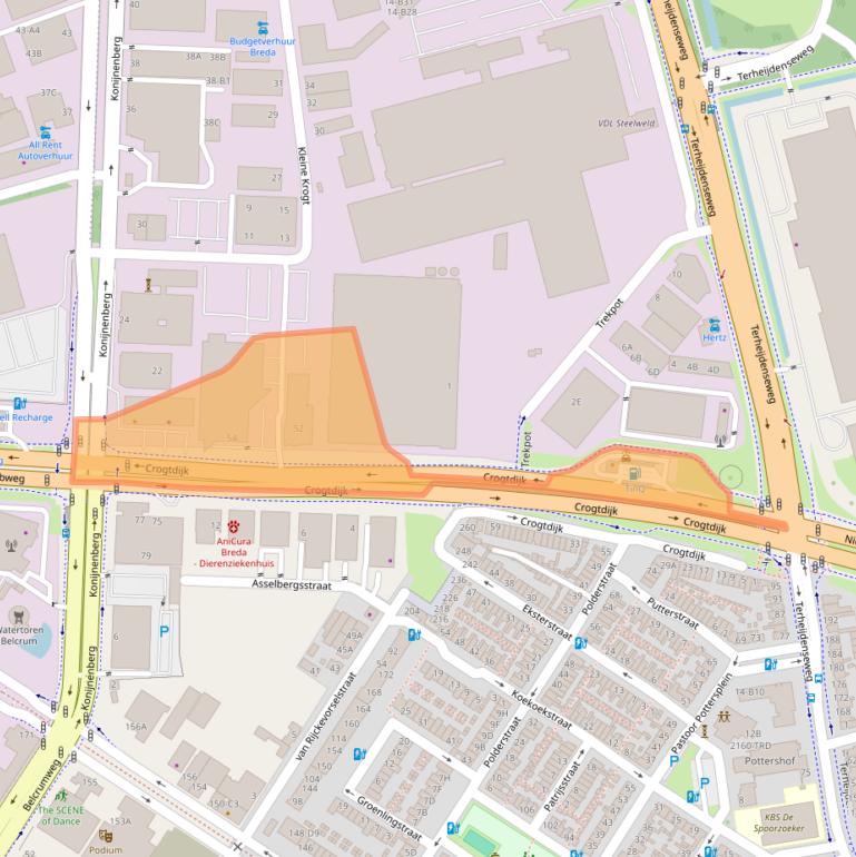 Kaart van postcodegebied 4825BA.