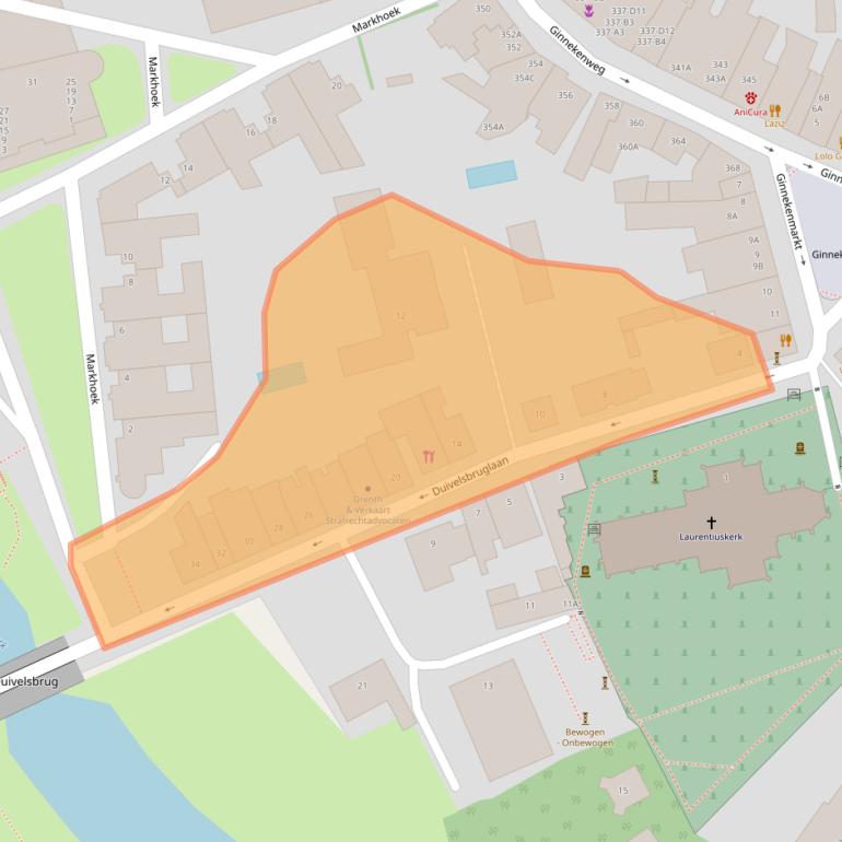 Kaart van postcodegebied 4835JE.