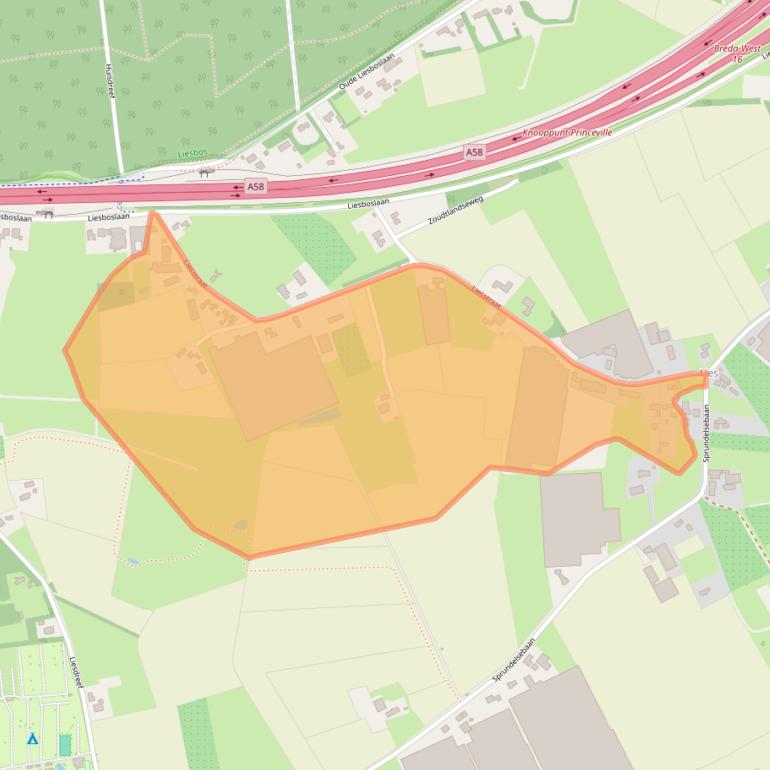 Kaart van postcodegebied 4838GT.