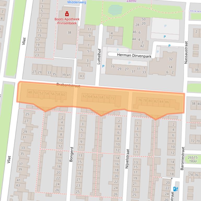 Kaart van postcodegebied 4841SV.