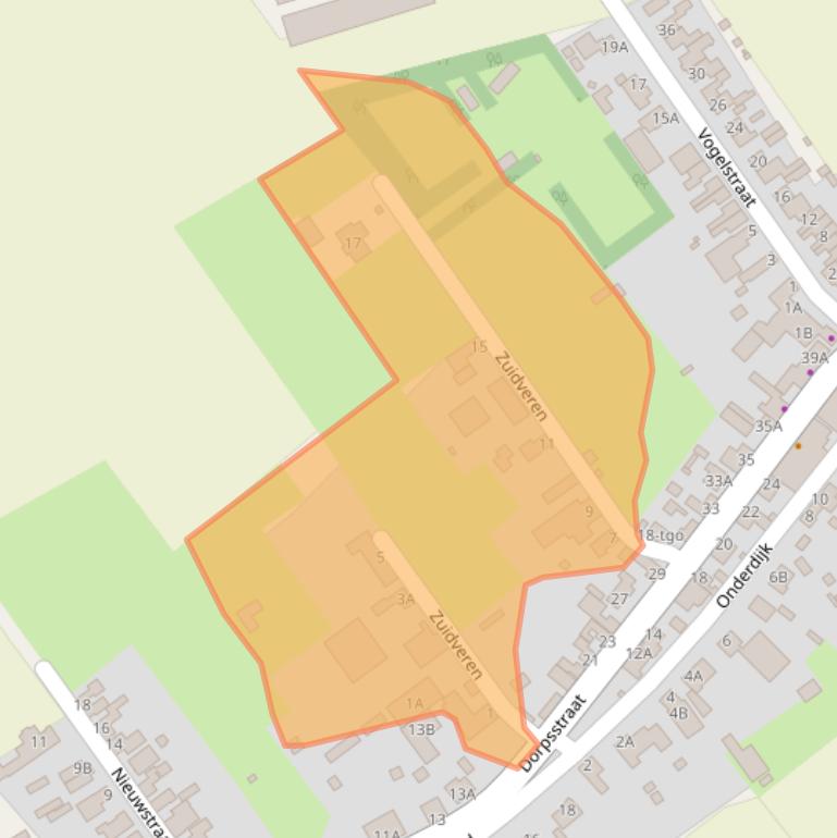 Kaart van postcodegebied 4845CJ.