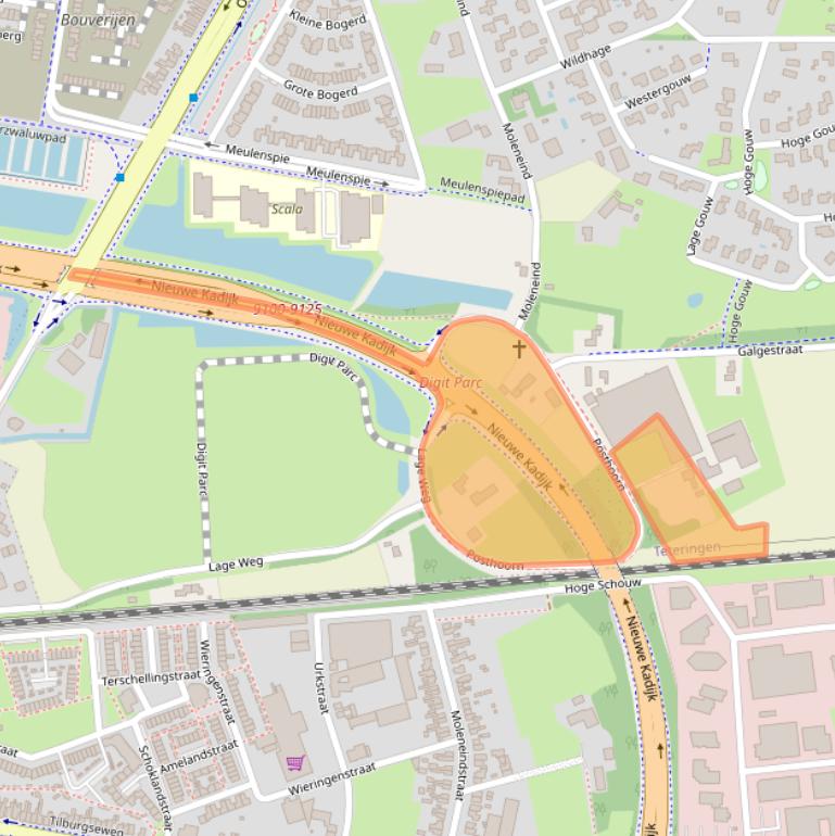 Kaart van postcodegebied 4847TJ.