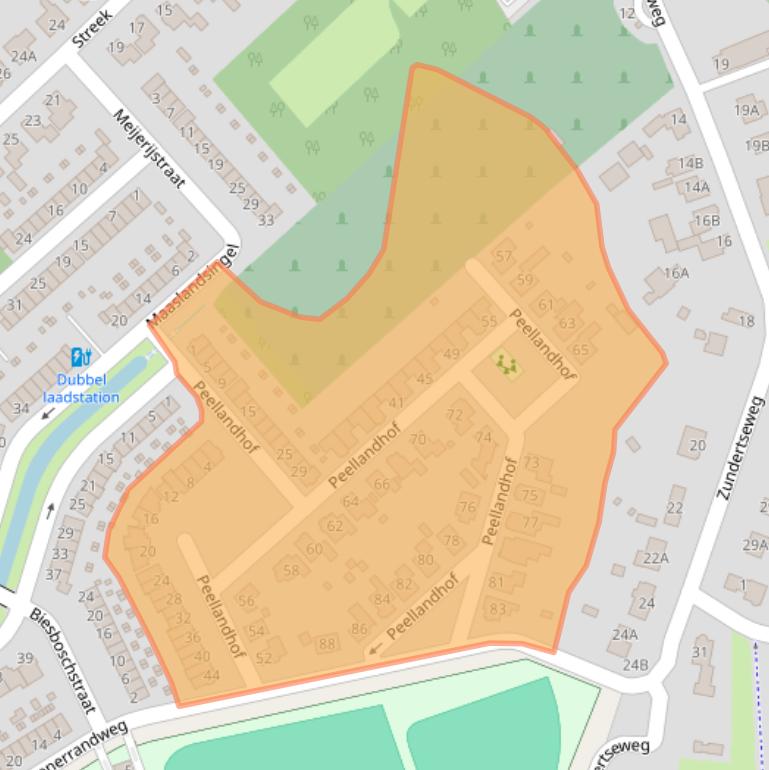 Kaart van postcodegebied 4876WG.