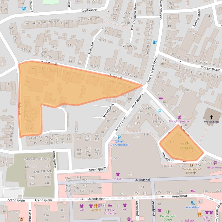 Kaart van postcodegebied 4901LM.