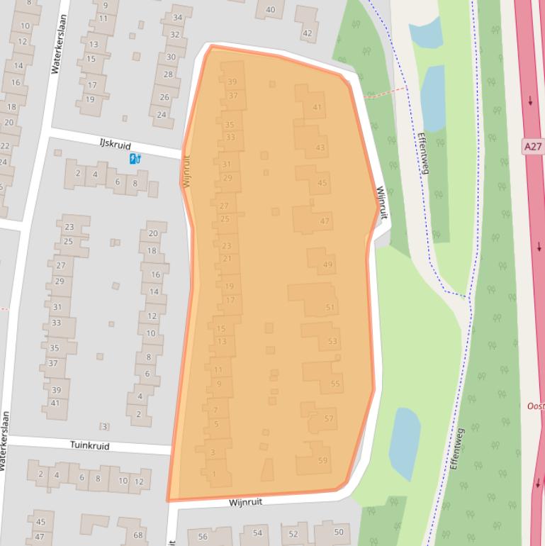 Kaart van postcodegebied 4907HC.