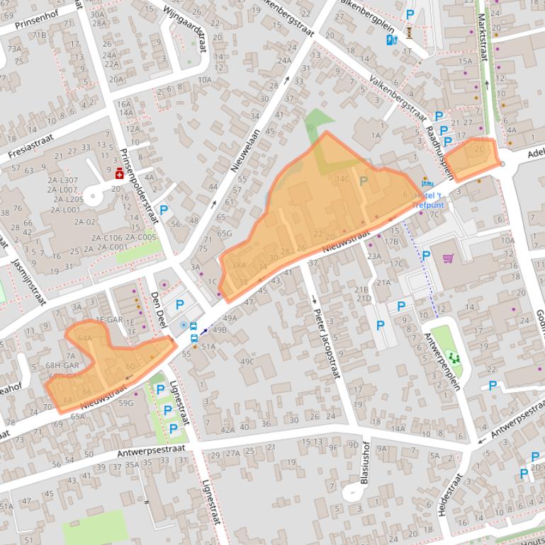 Kaart van postcodegebied 4921CX.