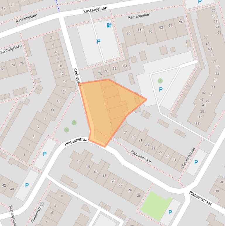 Kaart van postcodegebied 4921DL.