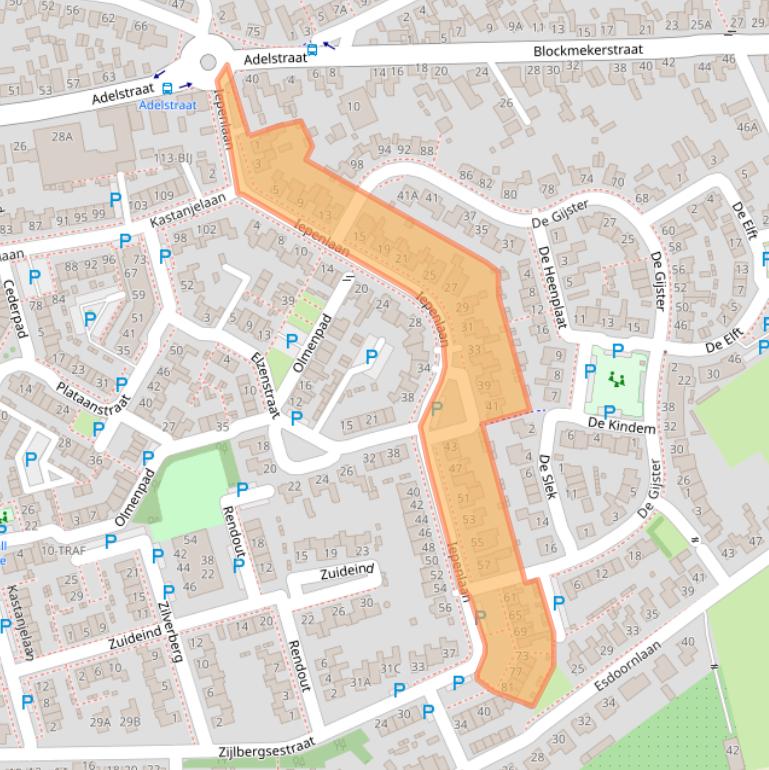 Kaart van postcodegebied 4921DX.