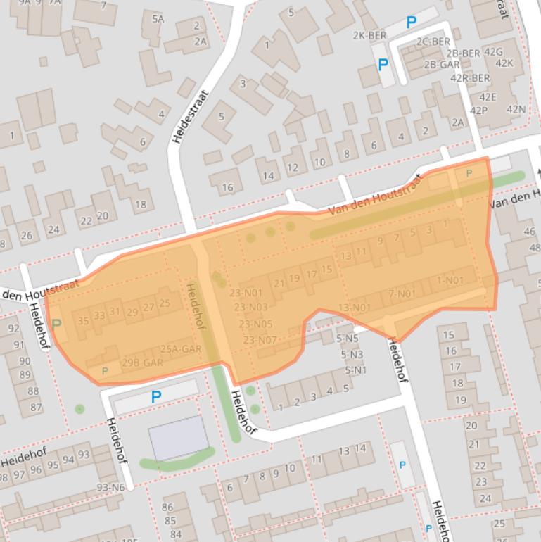 Kaart van postcodegebied 4921EW.