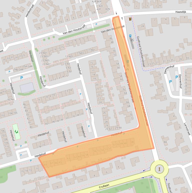 Kaart van postcodegebied 4921GC.