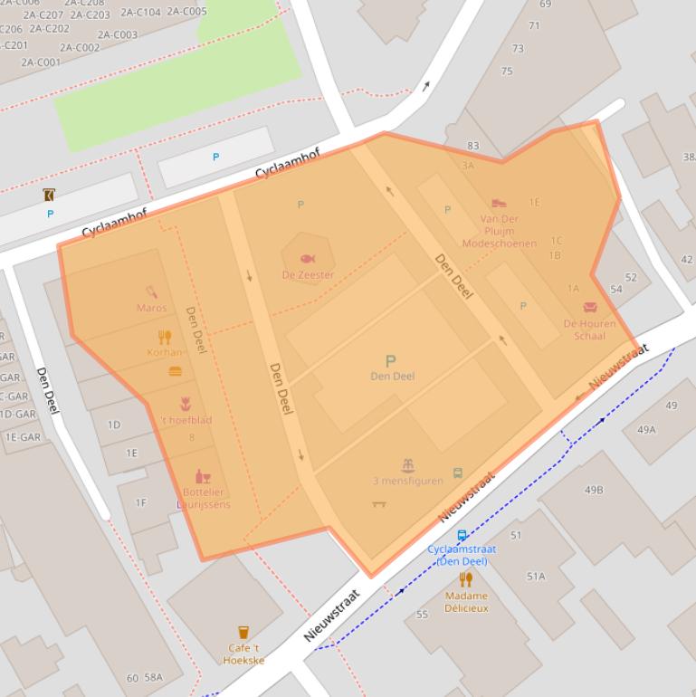 Kaart van postcodegebied 4921JH.