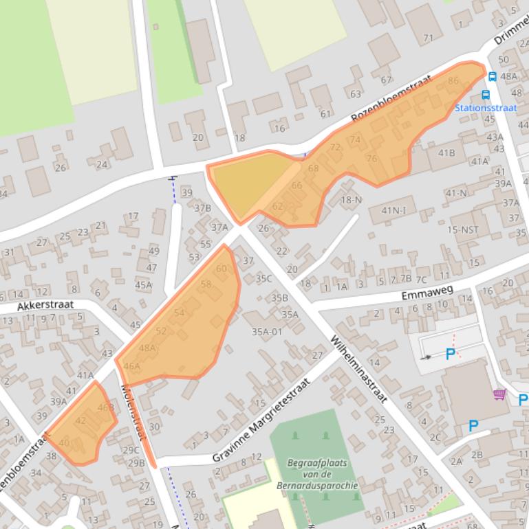 Kaart van postcodegebied 4921KH.