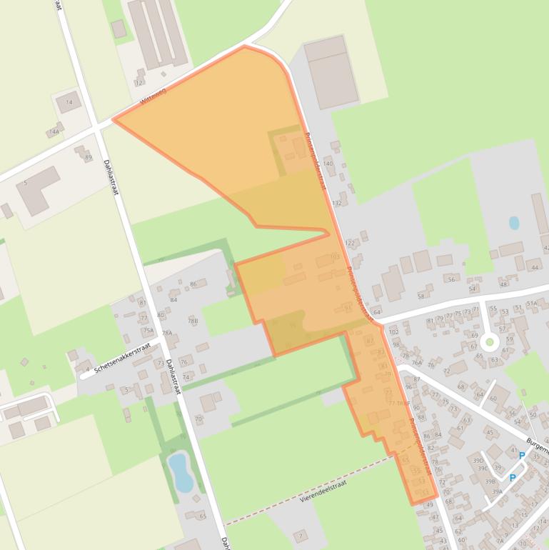 Kaart van postcodegebied 4921KV.