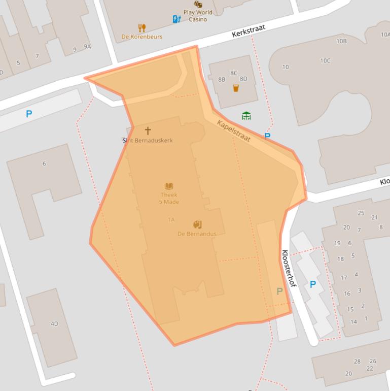 Kaart van postcodegebied 4921XZ.