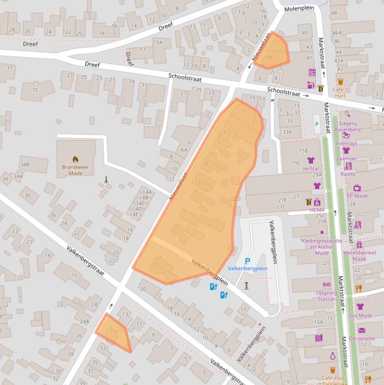 Kaart van postcodegebied 4921ZE.