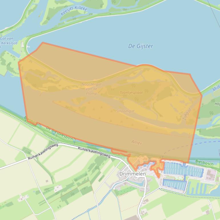 Kaart van postcodegebied 4924BB.