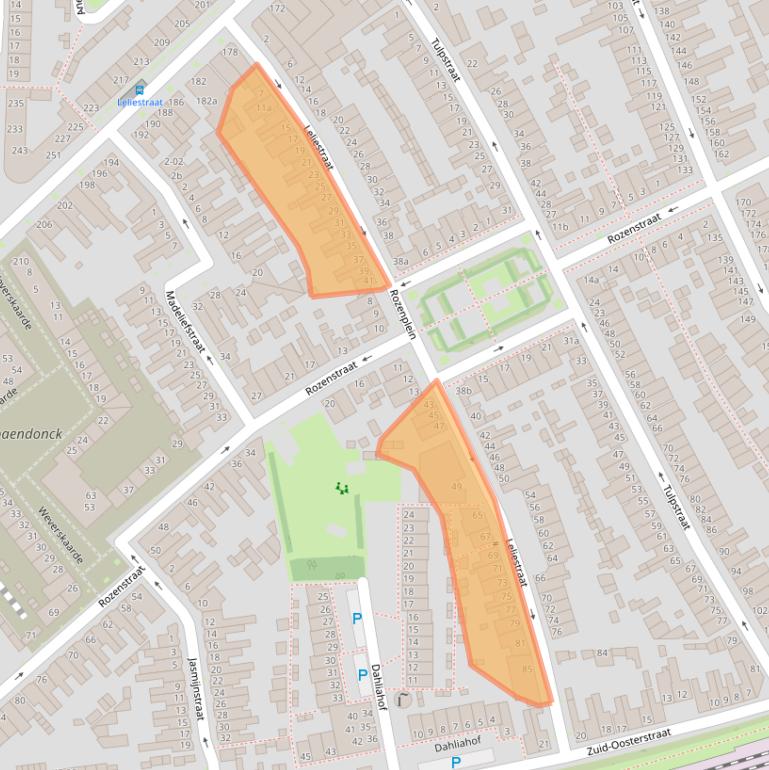 Kaart van postcodegebied 5014AE.