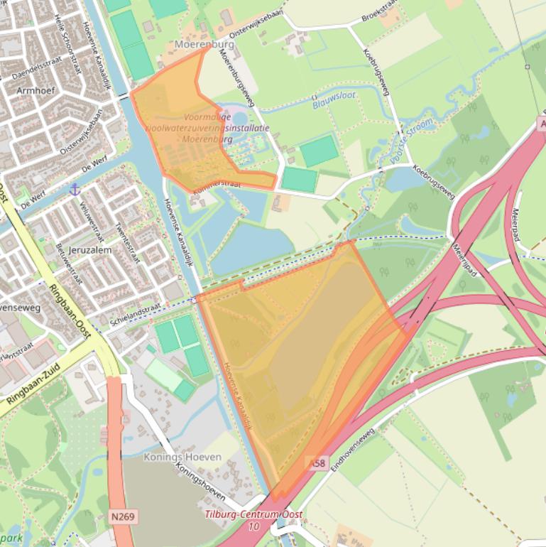 Kaart van postcodegebied 5018TE.