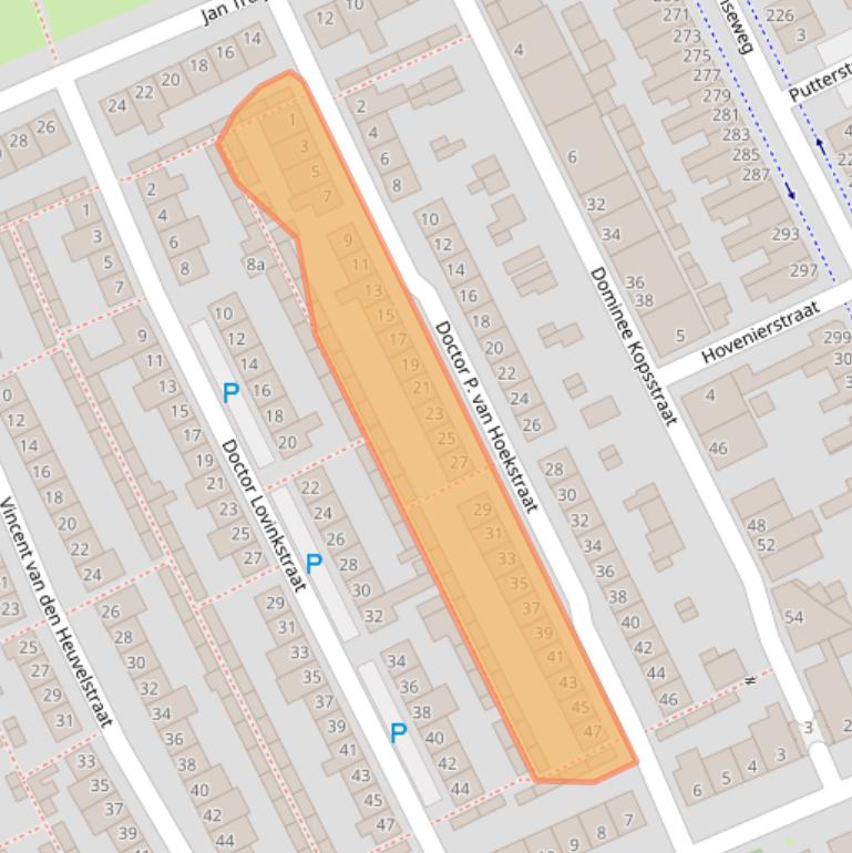 Kaart van postcodegebied 5022CJ.