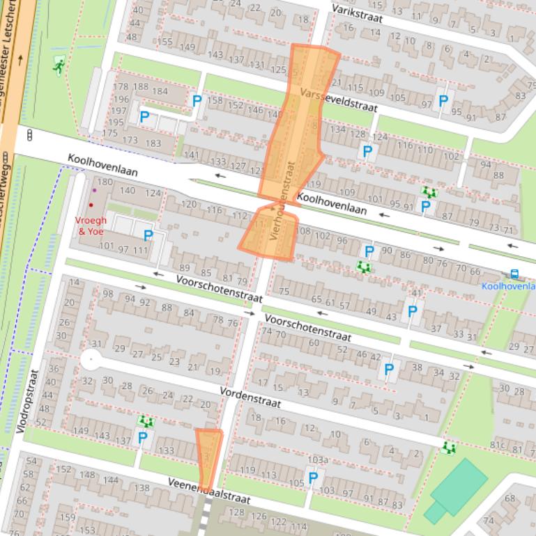 Kaart van postcodegebied 5036SW.