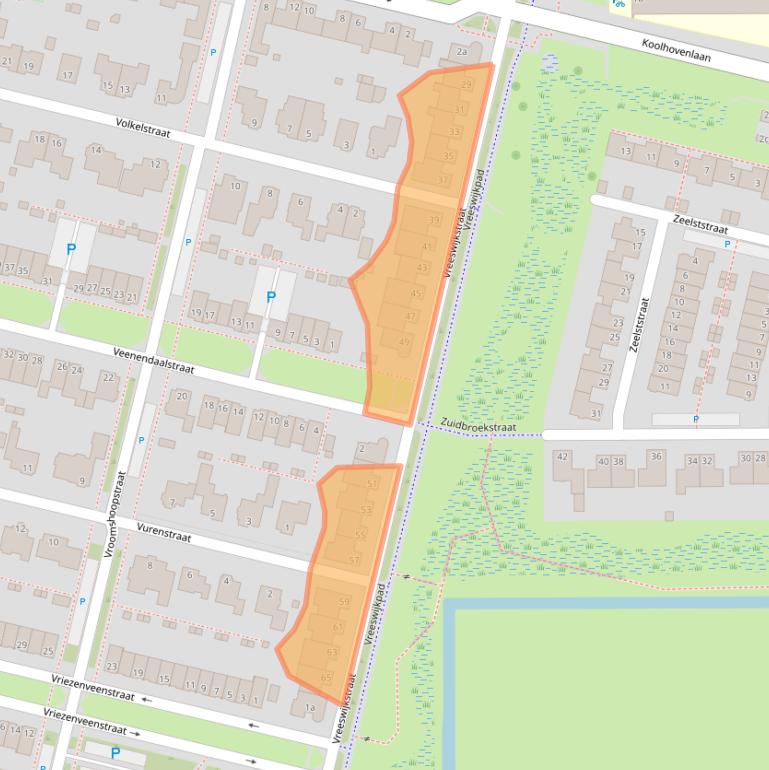 Kaart van postcodegebied 5036VB.
