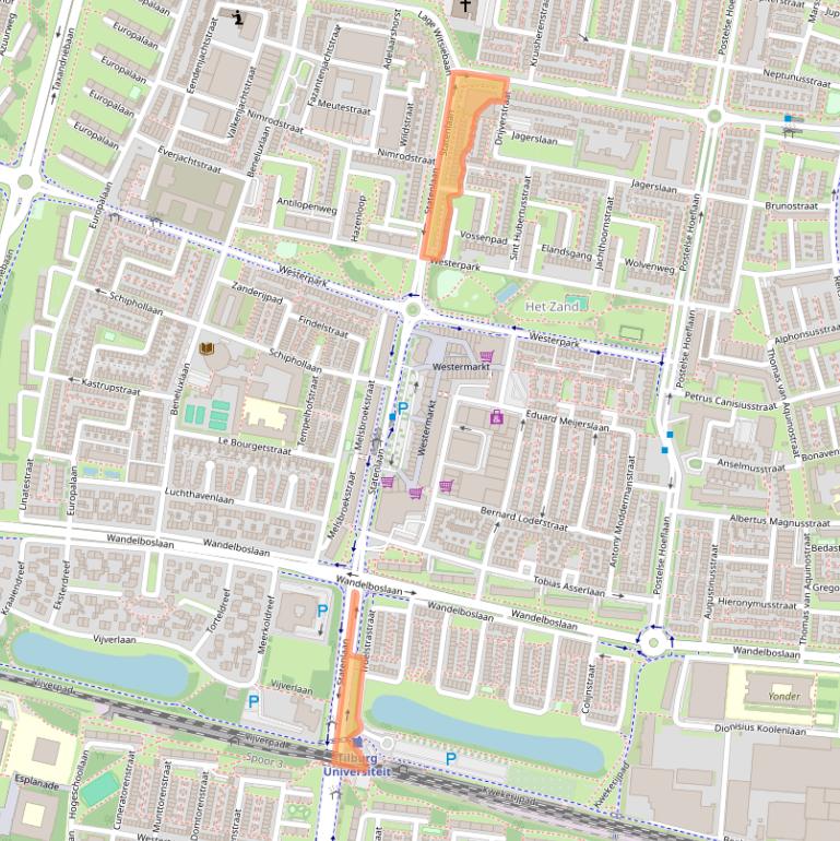 Kaart van postcodegebied 5042RX.