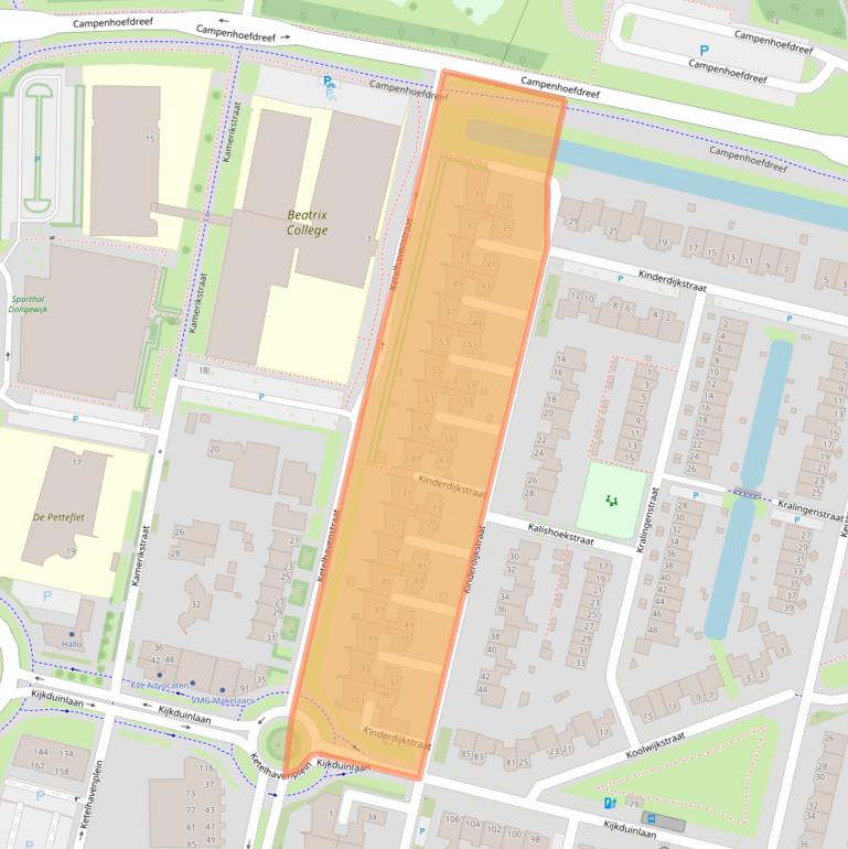 Kaart van postcodegebied 5045PB.