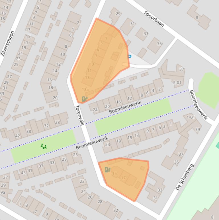Kaart van postcodegebied 5052WD.