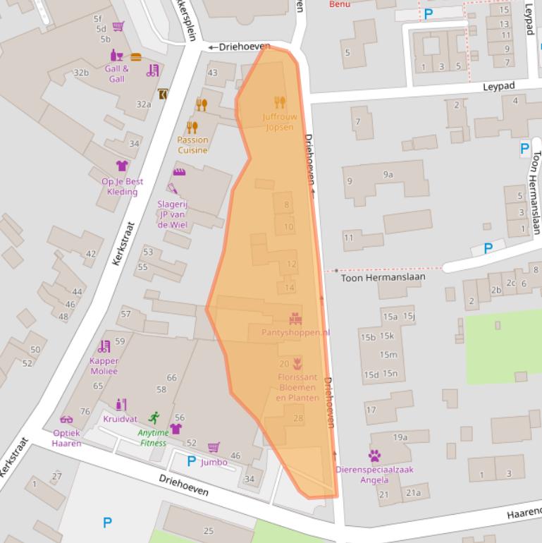 Kaart van postcodegebied 5076BB.