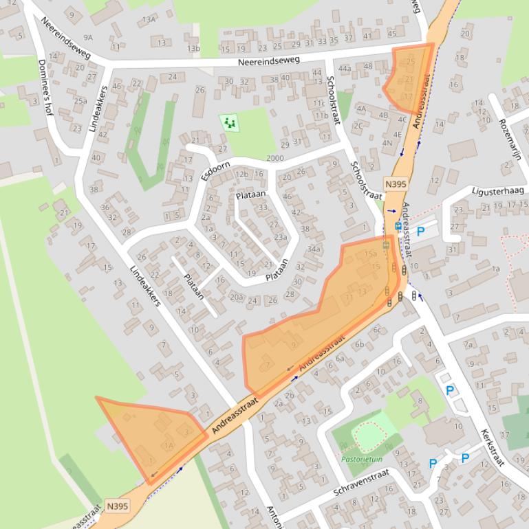 Kaart van postcodegebied 5091BC.