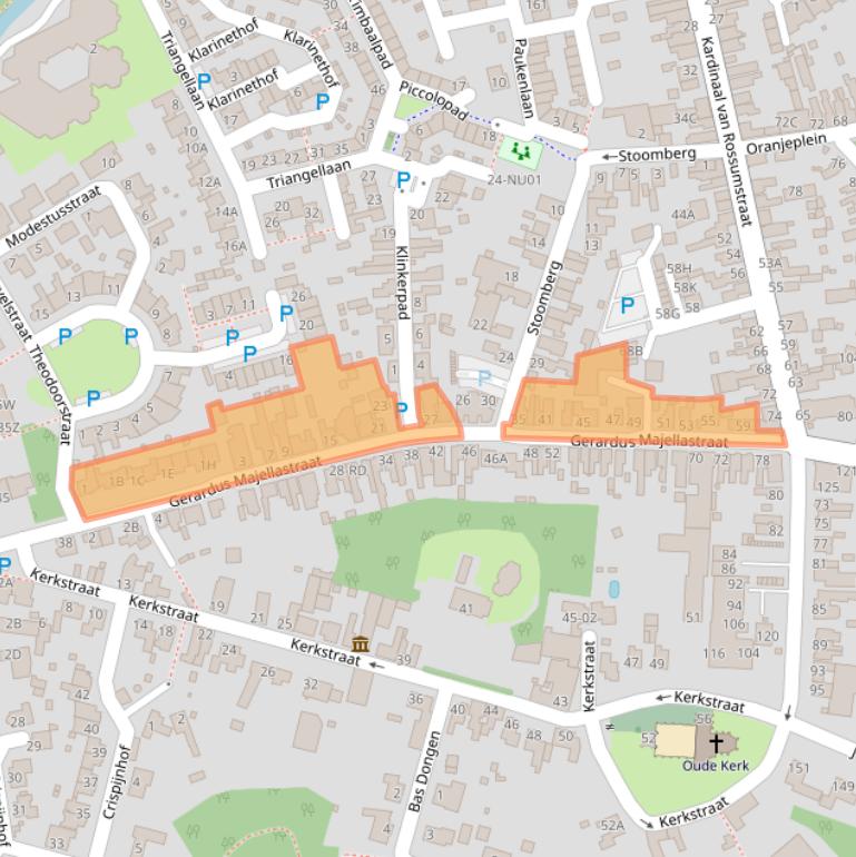 Kaart van postcodegebied 5101BE.