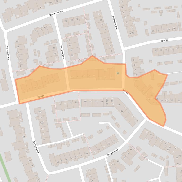 Kaart van postcodegebied 5122GG.