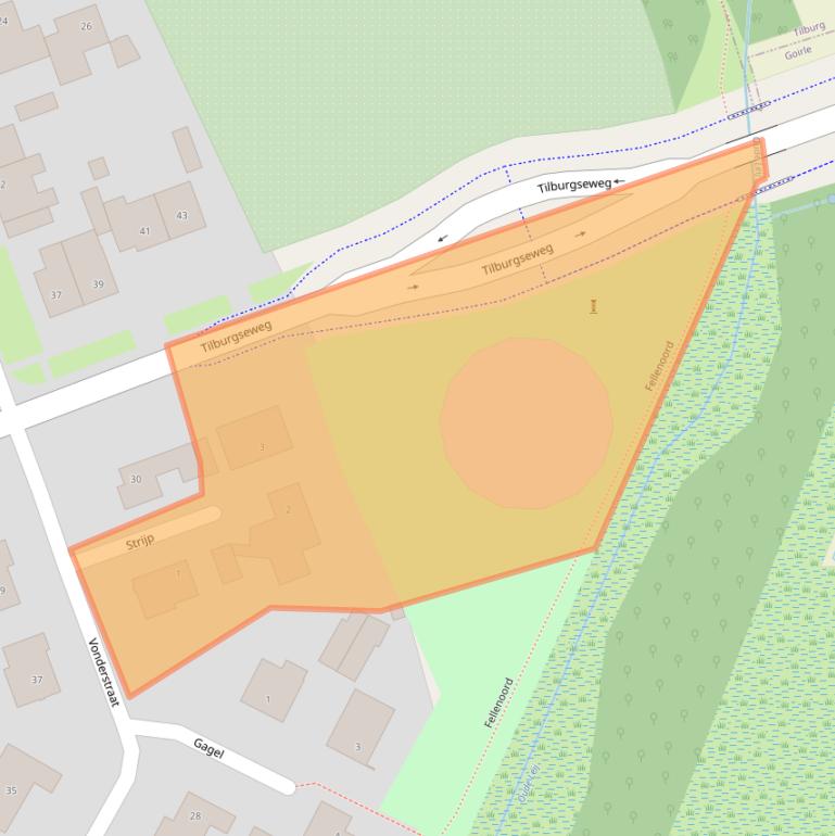 Kaart van postcodegebied 5133TN.