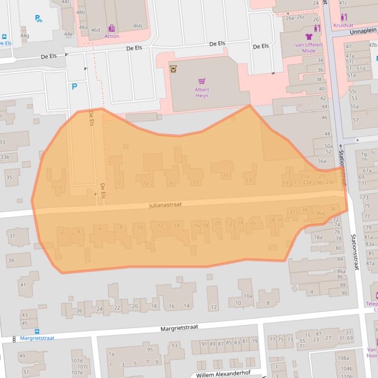 Kaart van postcodegebied 5141GL.