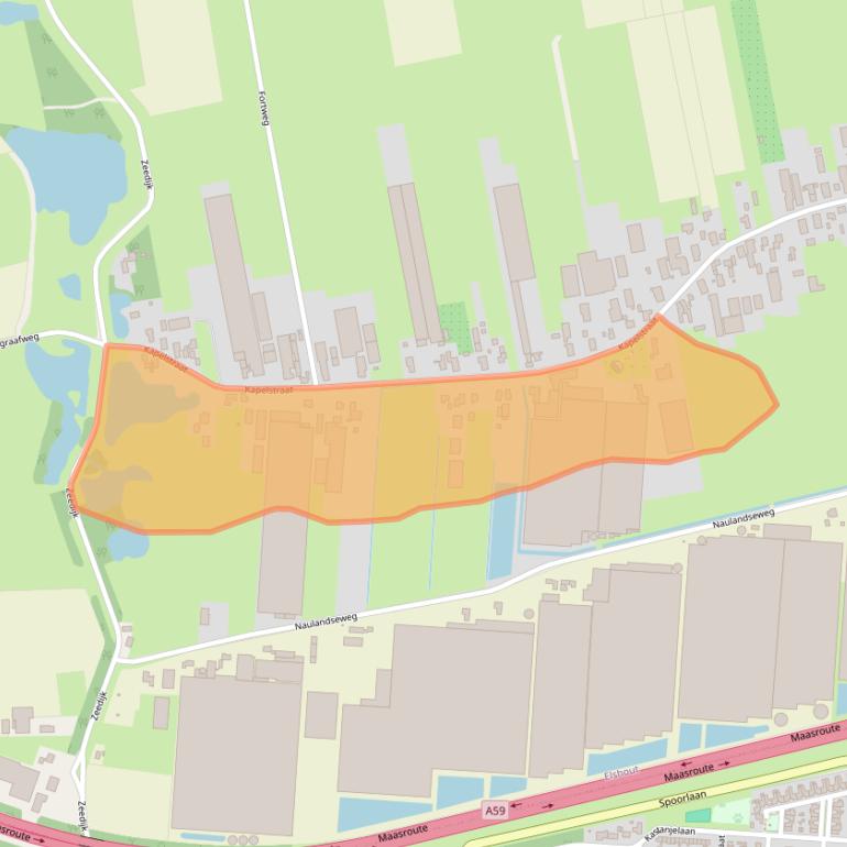 Kaart van postcodegebied 5154AV.