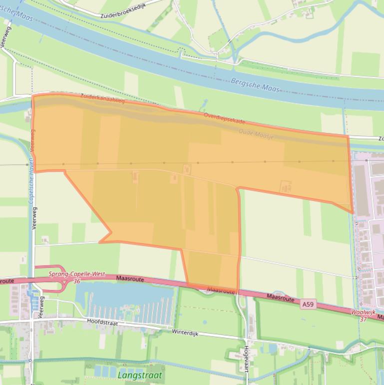 Kaart van postcodegebied 5161PK.