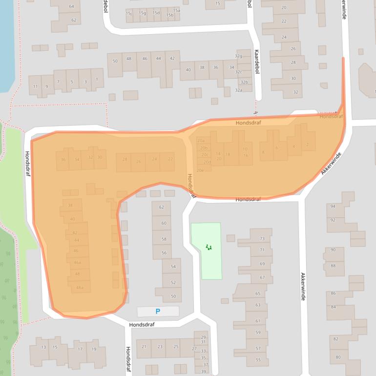 Kaart van postcodegebied 5161WG.