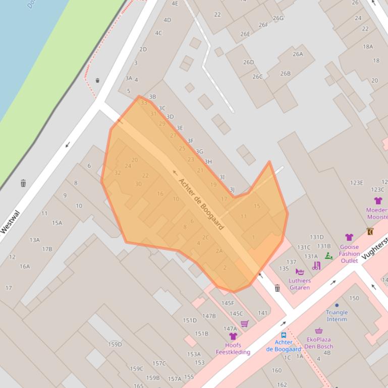 Kaart van postcodegebied 5211DG.