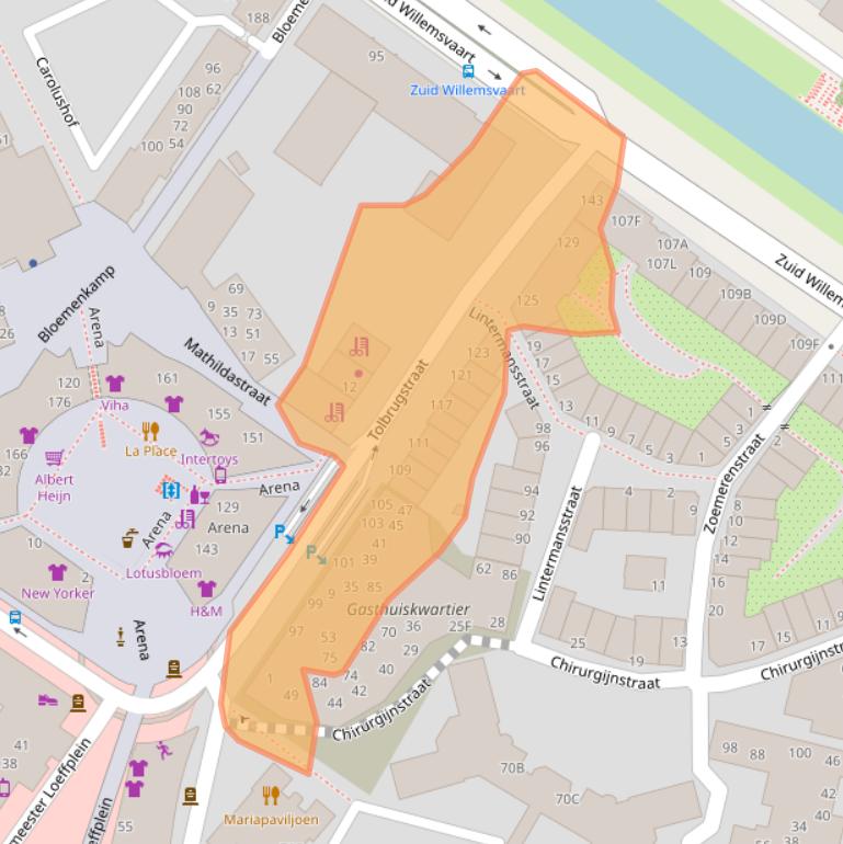 Kaart van postcodegebied 5211RW.