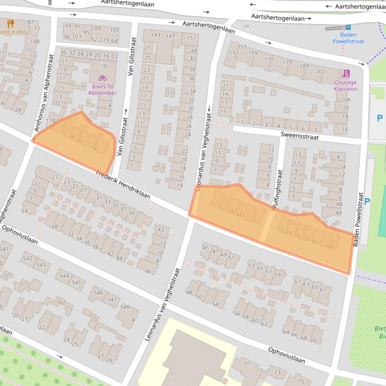 Kaart van postcodegebied 5212BG.
