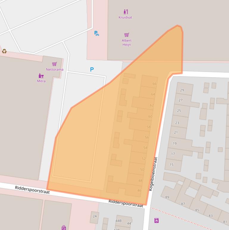 Kaart van postcodegebied 5212XM.