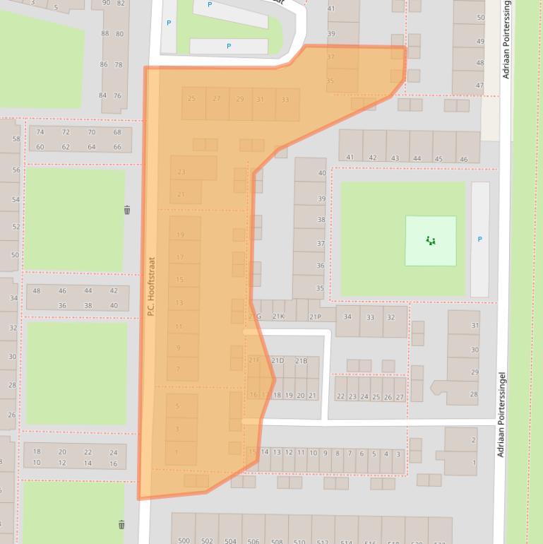 Kaart van postcodegebied 5216XM.