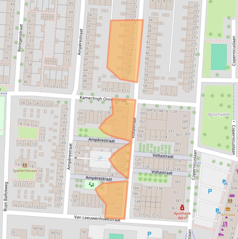 Kaart van postcodegebied 5223CM.