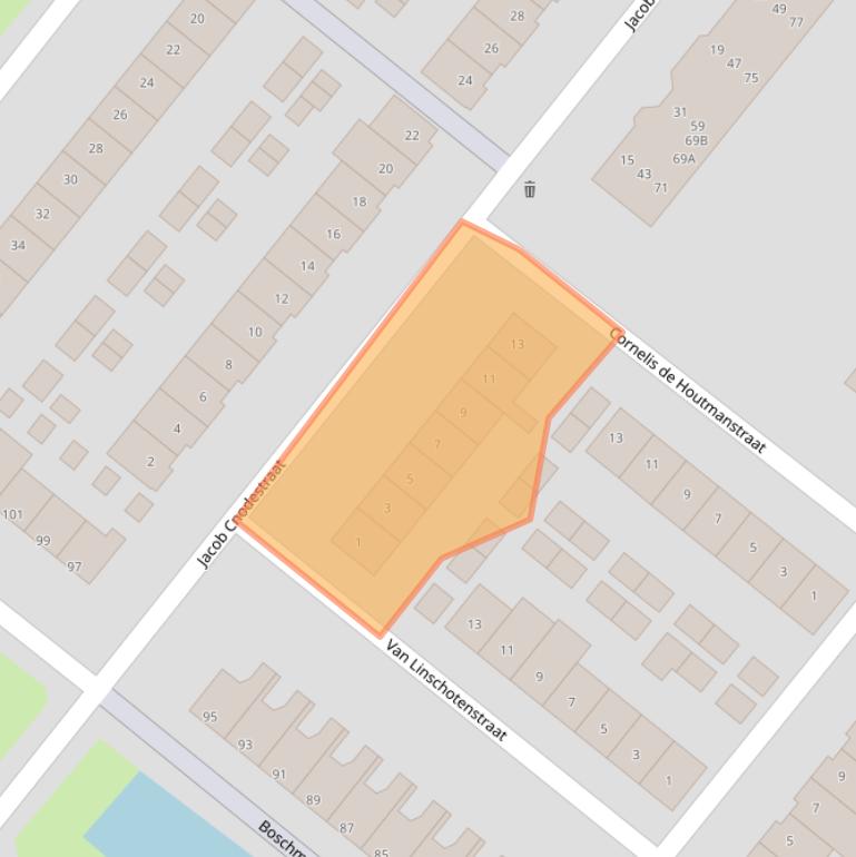 Kaart van postcodegebied 5223HR.