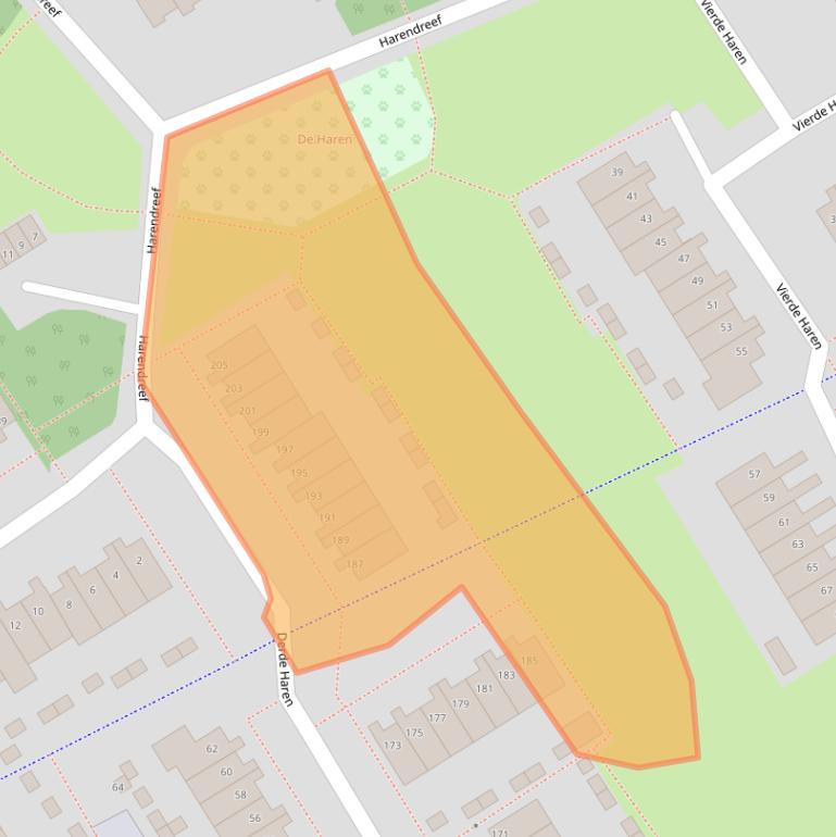 Kaart van postcodegebied 5233CD.