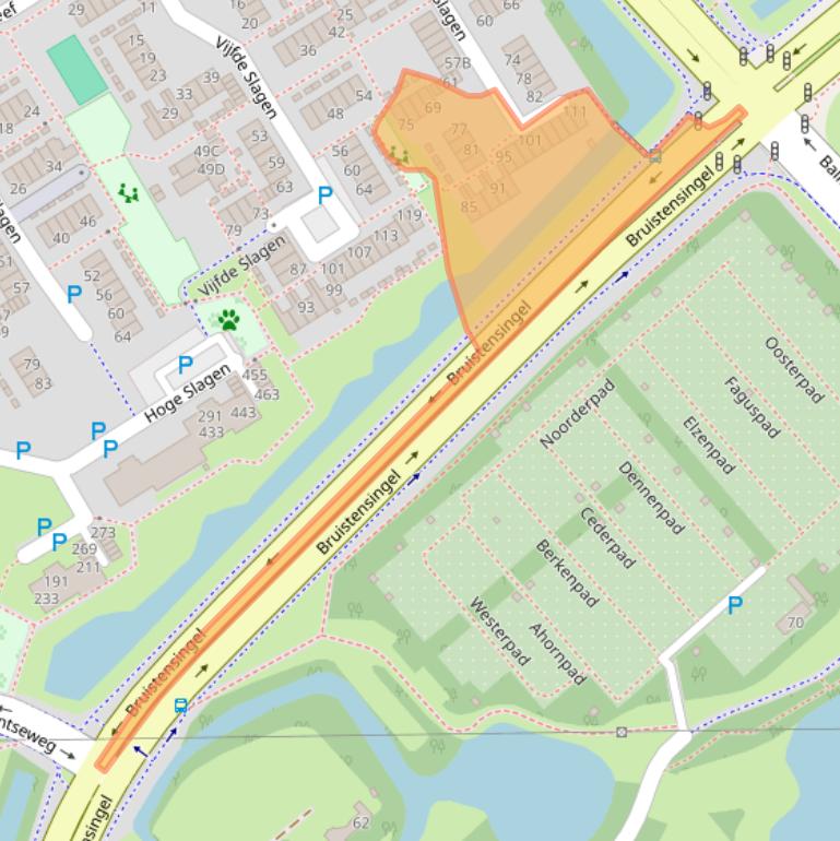 Kaart van postcodegebied 5233VB.