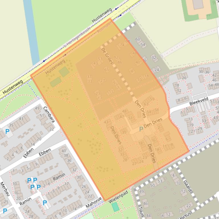 Kaart van postcodegebied 5245DP.