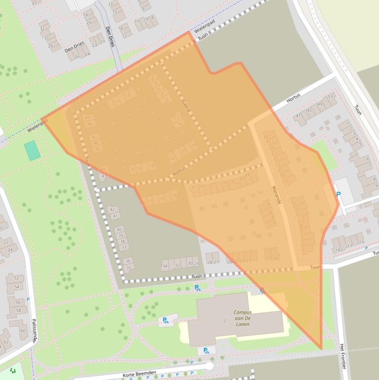 Kaart van postcodegebied 5245DT.