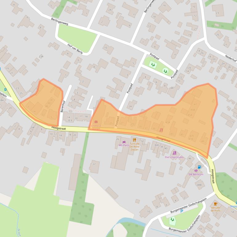 Kaart van postcodegebied 5258BA.