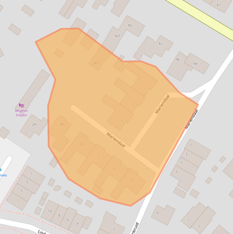 Kaart van postcodegebied 5258BP.